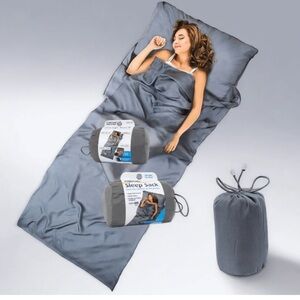 Cloudz Travel Sleep Sack Hotel Sheet Liner – Gray Lightweight Portable